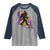 Funny Bigfoot Mardi Gras Louisiana Map Jazz Music Raglan Shirt