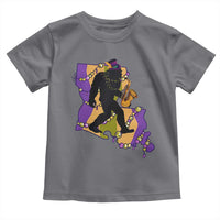 Funny Bigfoot Mardi Gras Louisiana Map Jazz Music Toddler T Shirt