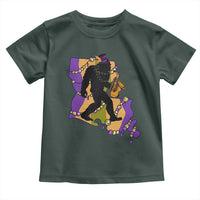Funny Bigfoot Mardi Gras Louisiana Map Jazz Music Toddler T Shirt