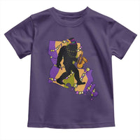 Funny Bigfoot Mardi Gras Louisiana Map Jazz Music Toddler T Shirt