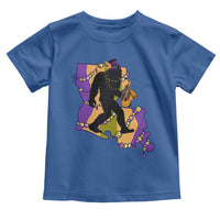 Funny Bigfoot Mardi Gras Louisiana Map Jazz Music Toddler T Shirt