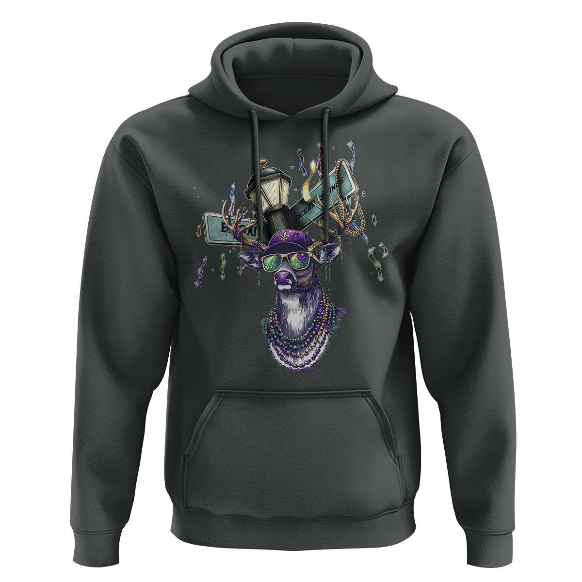 Funny Mardi Gras Mississippi Deer Hoodie Biloxi Ocean Springs Carnival