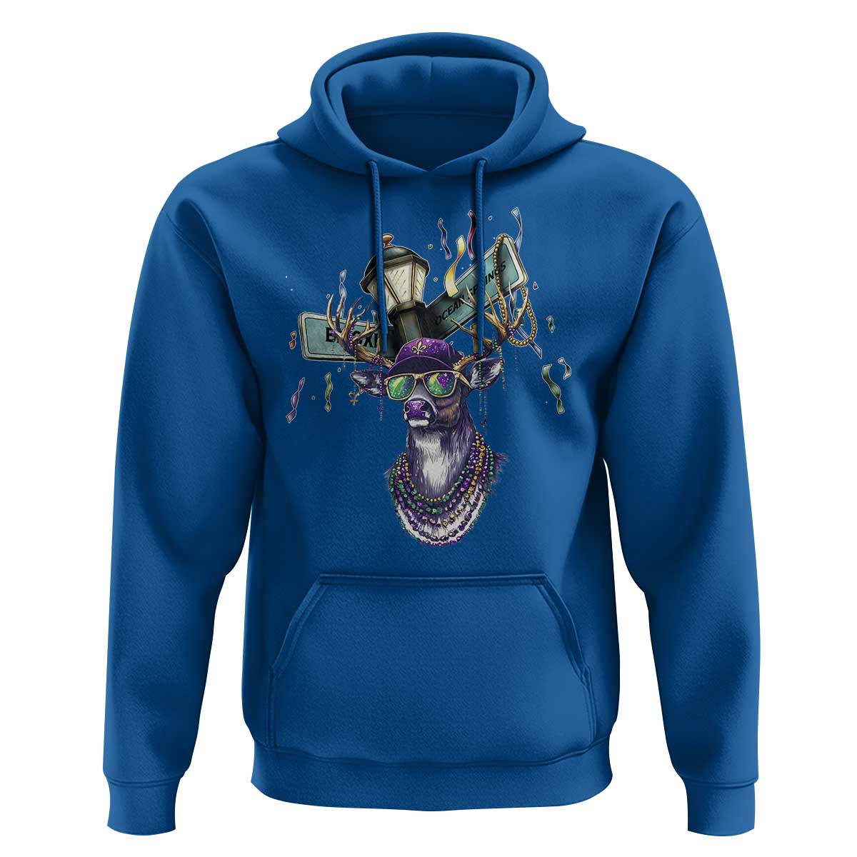 Funny Mardi Gras Mississippi Deer Hoodie Biloxi Ocean Springs Carnival