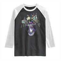 Funny Mardi Gras Mississippi Deer Raglan Shirt Biloxi Ocean Springs Carnival