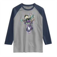 Funny Mardi Gras Mississippi Deer Raglan Shirt Biloxi Ocean Springs Carnival