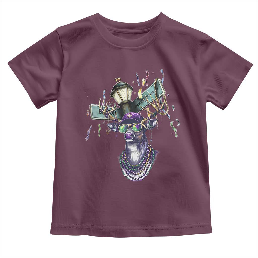 Funny Mardi Gras Mississippi Deer Toddler T Shirt Biloxi Ocean Springs Carnival