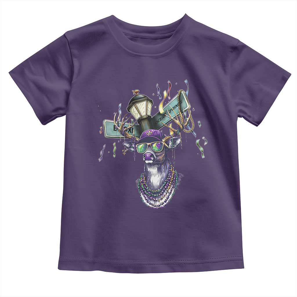 Funny Mardi Gras Mississippi Deer Toddler T Shirt Biloxi Ocean Springs Carnival