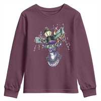 Funny Mardi Gras Mississippi Deer Youth Sweatshirt Biloxi Ocean Springs Carnival