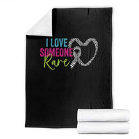 Rare Disease Awareness Throw Blanket I Love Someone Rare Zebra Ribbon