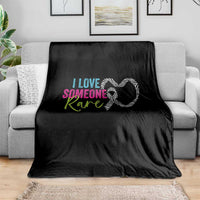 Rare Disease Awareness Throw Blanket I Love Someone Rare Zebra Ribbon