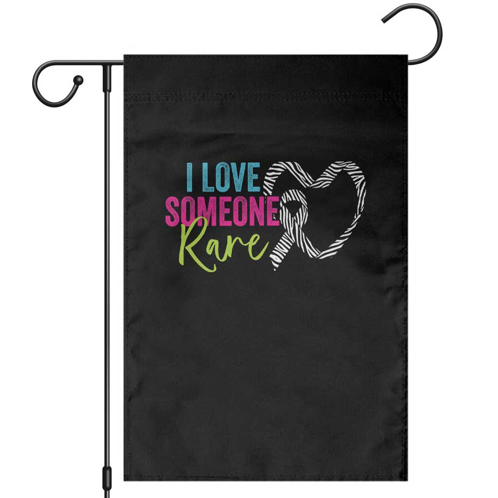 Rare Disease Awareness Garden Flag I Love Someone Rare Zebra Ribbon