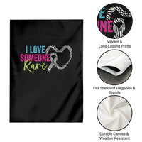 Rare Disease Awareness Garden Flag I Love Someone Rare Zebra Ribbon