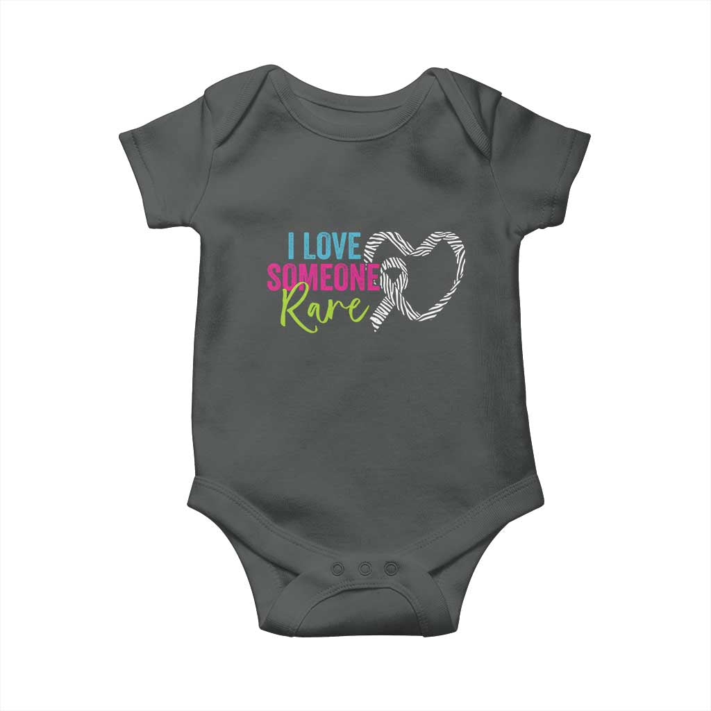 Rare Disease Awareness Baby Onesie I Love Someone Rare Zebra Ribbon