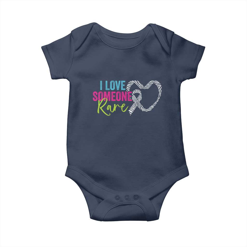 Rare Disease Awareness Baby Onesie I Love Someone Rare Zebra Ribbon
