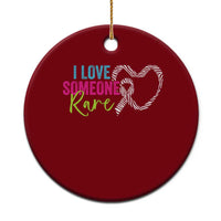 Rare Disease Awareness Ceramic Ornament I Love Someone Rare Zebra Ribbon