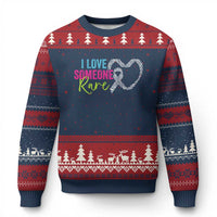 Rare Disease Awareness Ugly Christmas Sweater I Love Someone Rare Zebra Ribbon