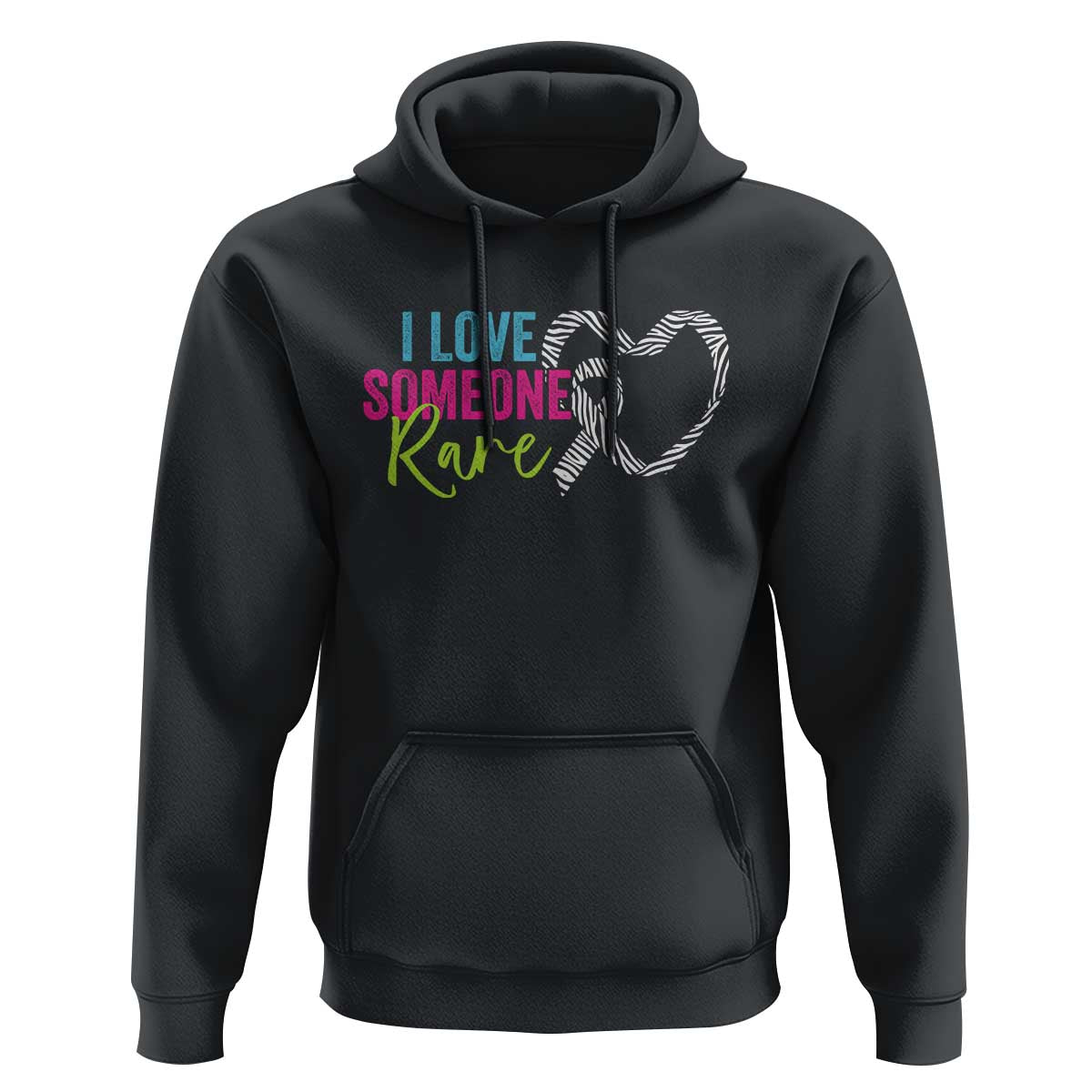 Rare Disease Awareness Hoodie I Love Someone Rare Zebra Ribbon
