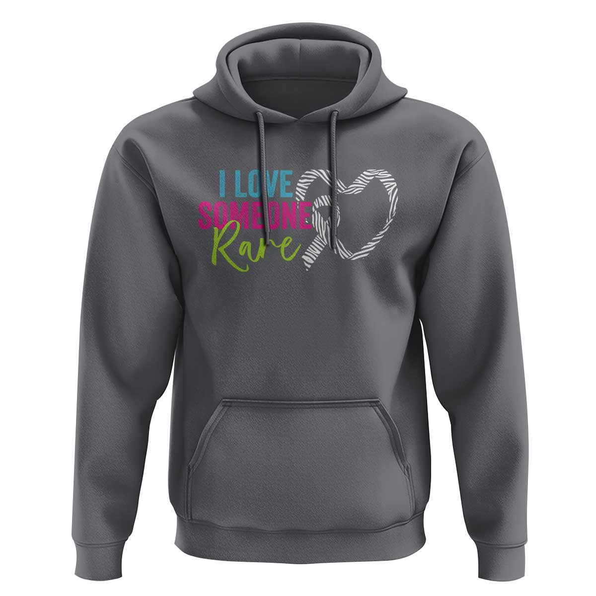 Rare Disease Awareness Hoodie I Love Someone Rare Zebra Ribbon