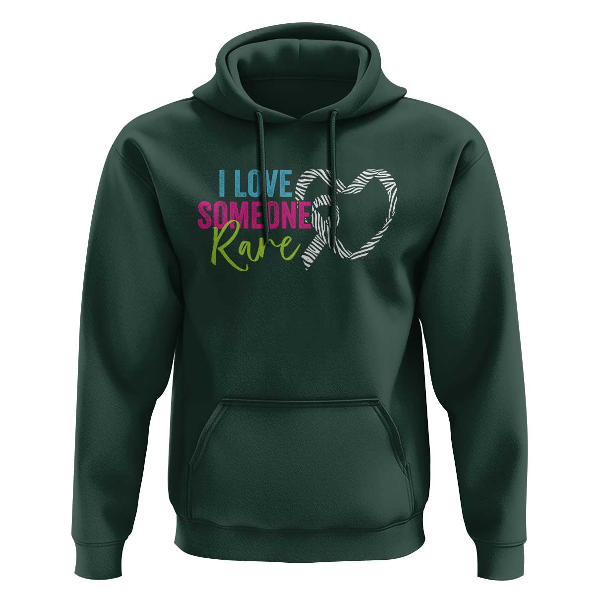 Rare Disease Awareness Hoodie I Love Someone Rare Zebra Ribbon