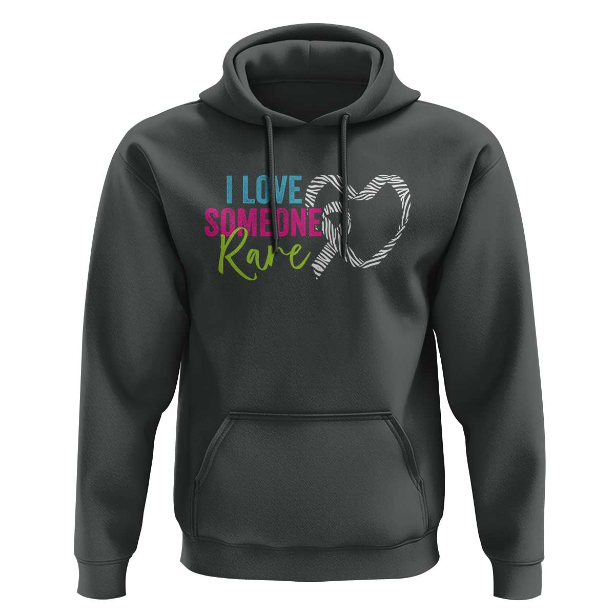 Rare Disease Awareness Hoodie I Love Someone Rare Zebra Ribbon