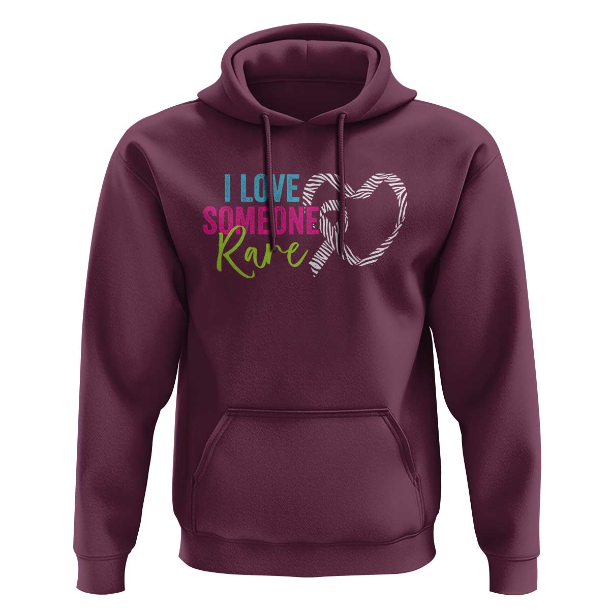 Rare Disease Awareness Hoodie I Love Someone Rare Zebra Ribbon