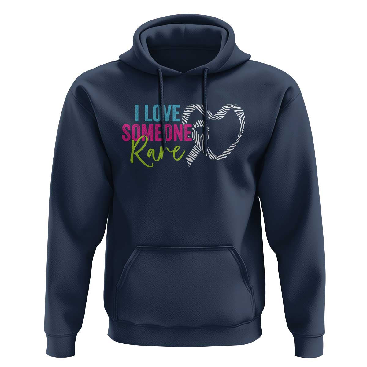 Rare Disease Awareness Hoodie I Love Someone Rare Zebra Ribbon