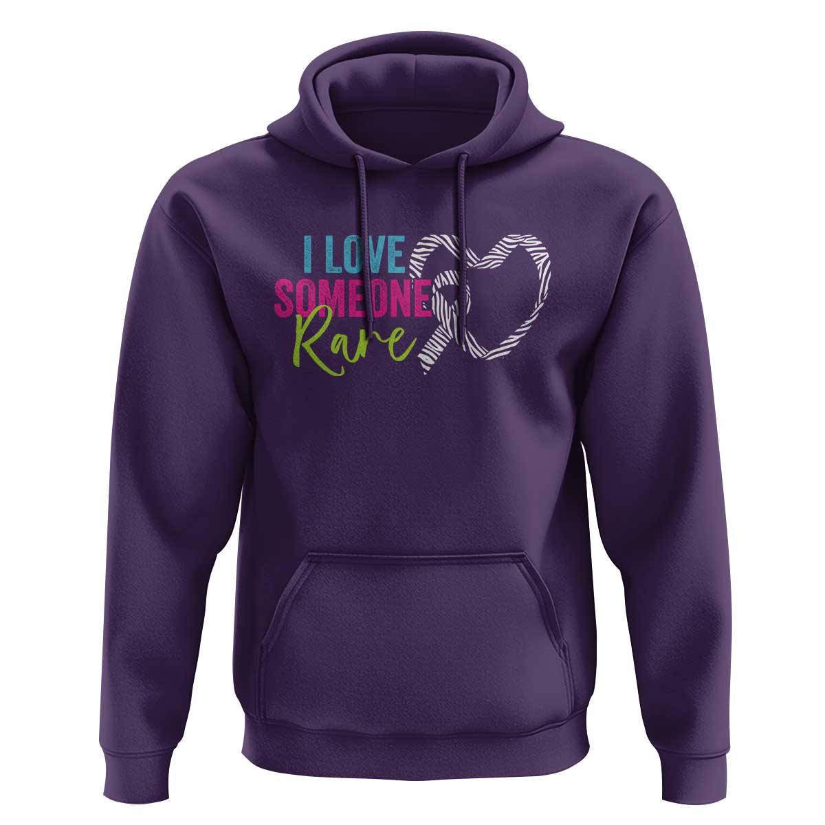 Rare Disease Awareness Hoodie I Love Someone Rare Zebra Ribbon