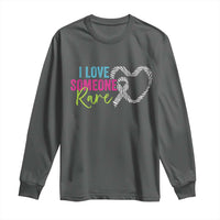 Rare Disease Awareness Long Sleeve Shirt I Love Someone Rare Zebra Ribbon
