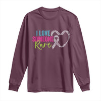 Rare Disease Awareness Long Sleeve Shirt I Love Someone Rare Zebra Ribbon