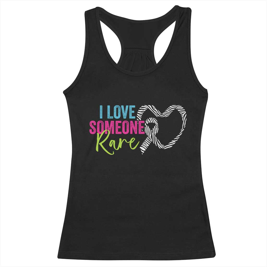 Rare Disease Awareness Racerback Tank Top I Love Someone Rare Zebra Ribbon