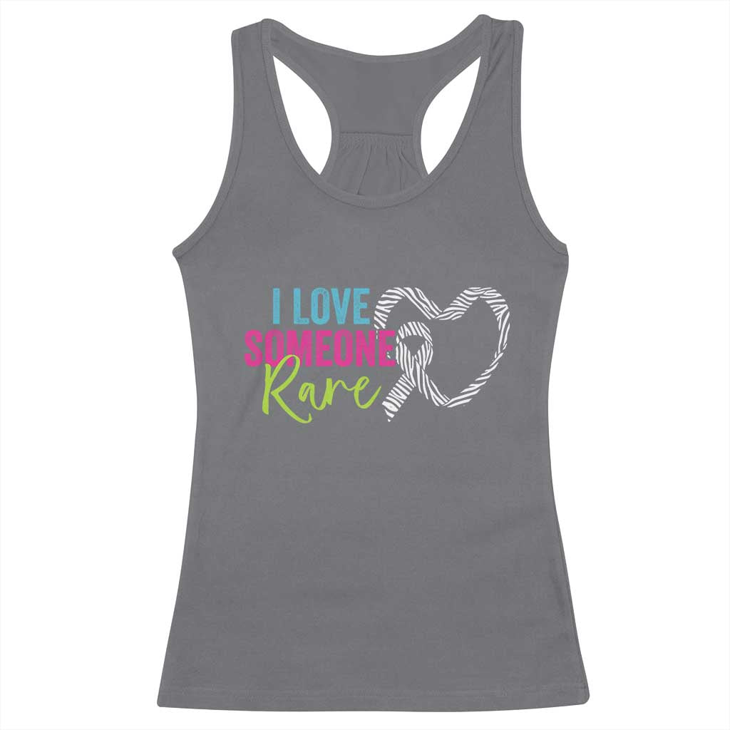 Rare Disease Awareness Racerback Tank Top I Love Someone Rare Zebra Ribbon