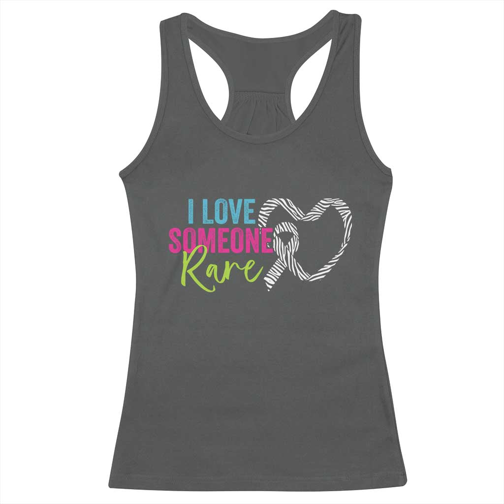 Rare Disease Awareness Racerback Tank Top I Love Someone Rare Zebra Ribbon