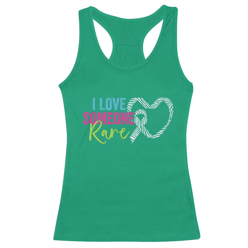 Rare Disease Awareness Racerback Tank Top I Love Someone Rare Zebra Ribbon