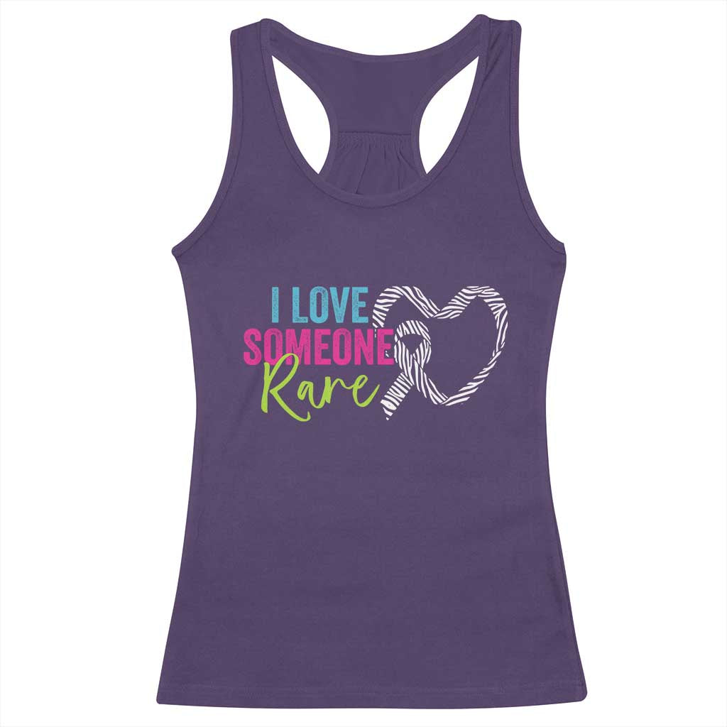 Rare Disease Awareness Racerback Tank Top I Love Someone Rare Zebra Ribbon