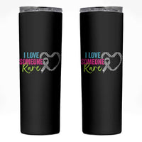 Rare Disease Awareness Skinny Tumbler I Love Someone Rare Zebra Ribbon