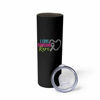 Rare Disease Awareness Skinny Tumbler I Love Someone Rare Zebra Ribbon