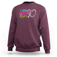 Rare Disease Awareness Sweatshirt I Love Someone Rare Zebra Ribbon