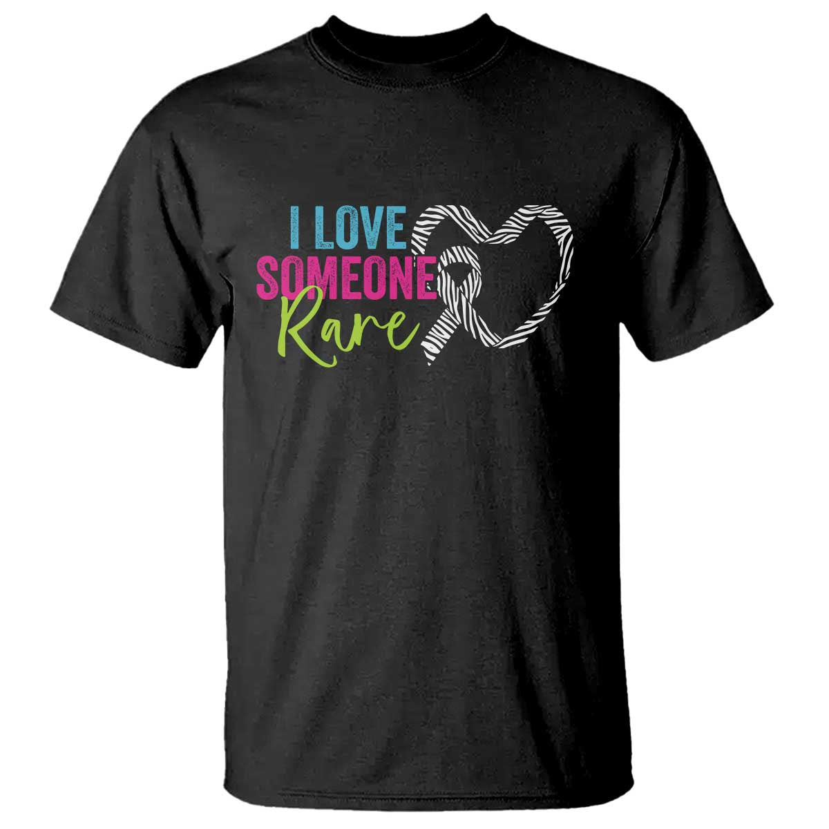 Rare Disease Awareness T Shirt I Love Someone Rare Zebra Ribbon