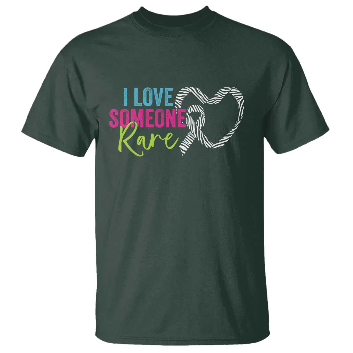 Rare Disease Awareness T Shirt I Love Someone Rare Zebra Ribbon