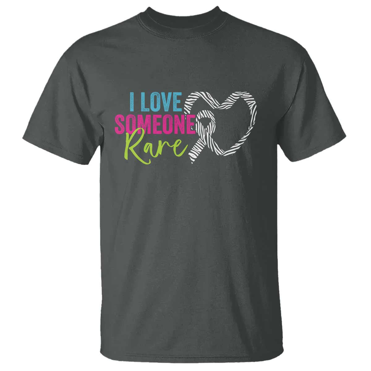 Rare Disease Awareness T Shirt I Love Someone Rare Zebra Ribbon