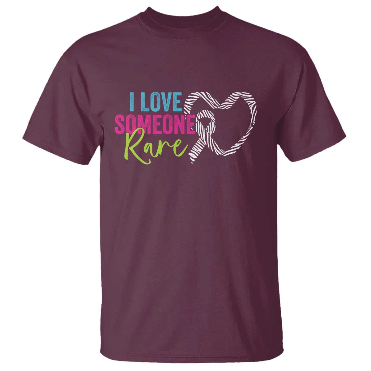 Rare Disease Awareness T Shirt I Love Someone Rare Zebra Ribbon