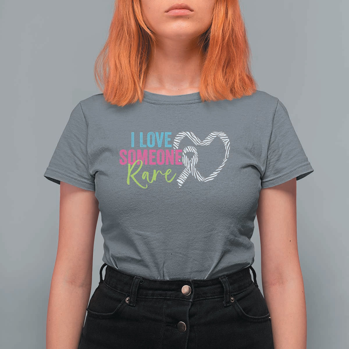 Rare Disease Awareness T Shirt For Women I Love Someone Rare Zebra Ribbon