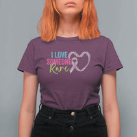 Rare Disease Awareness T Shirt For Women I Love Someone Rare Zebra Ribbon
