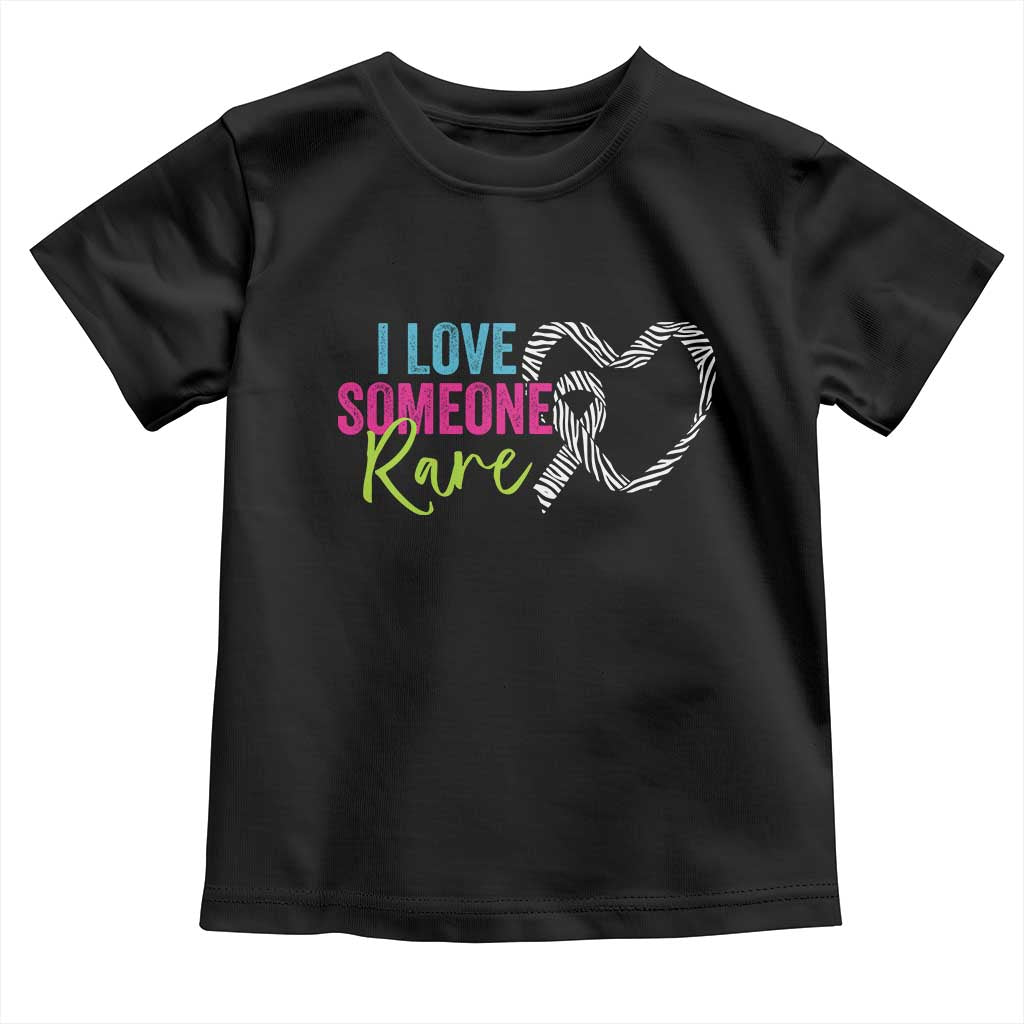 Rare Disease Awareness Toddler T Shirt I Love Someone Rare Zebra Ribbon