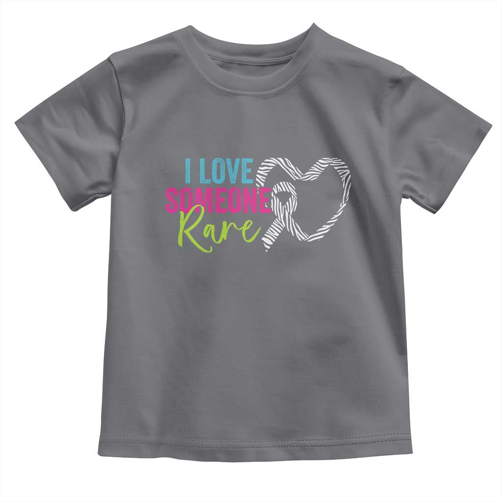 Rare Disease Awareness Toddler T Shirt I Love Someone Rare Zebra Ribbon