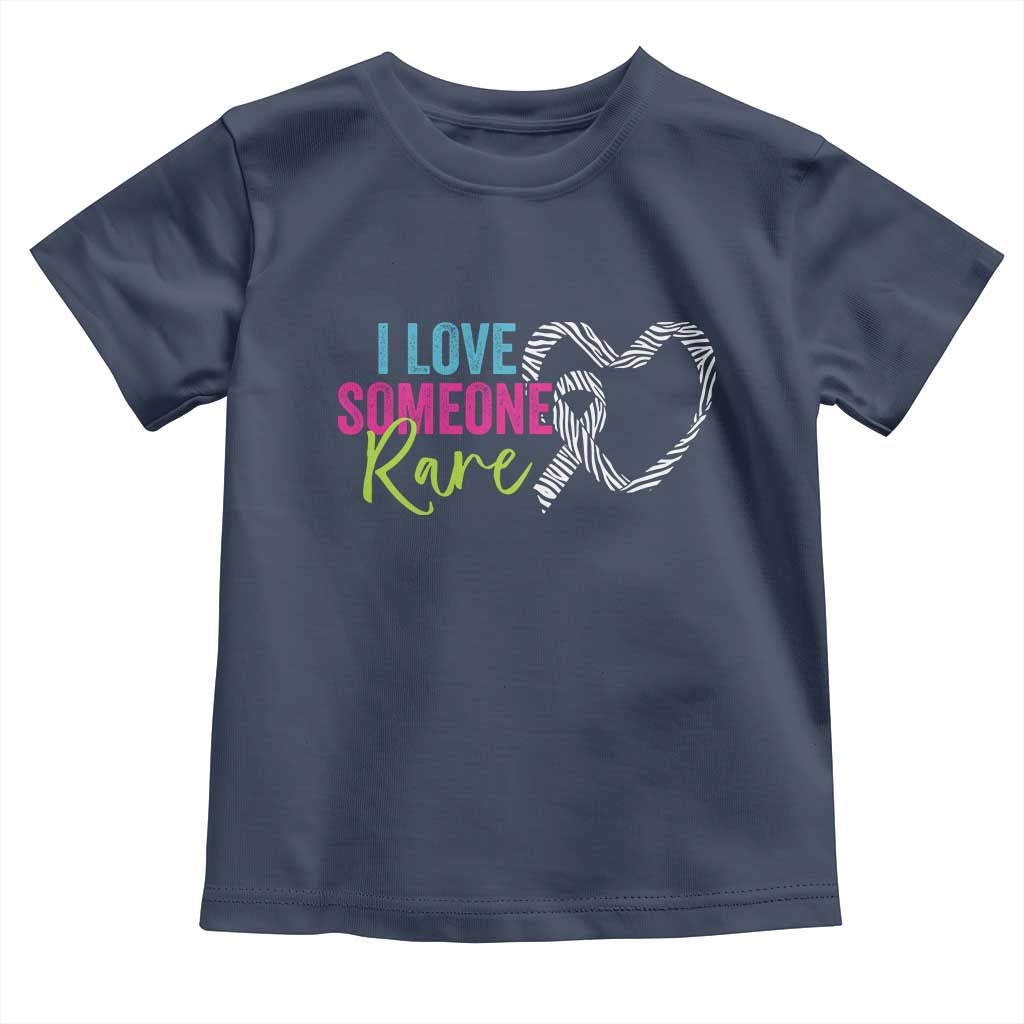 Rare Disease Awareness Toddler T Shirt I Love Someone Rare Zebra Ribbon