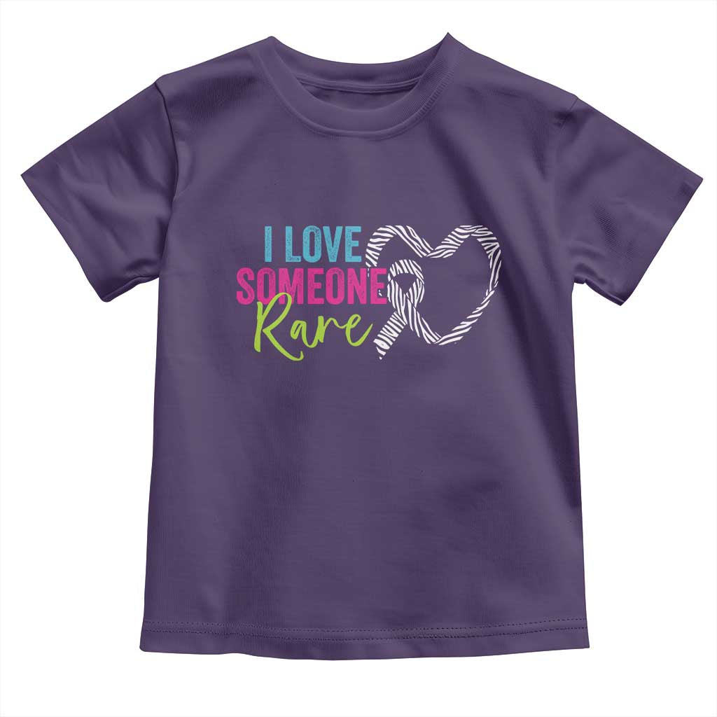 Rare Disease Awareness Toddler T Shirt I Love Someone Rare Zebra Ribbon