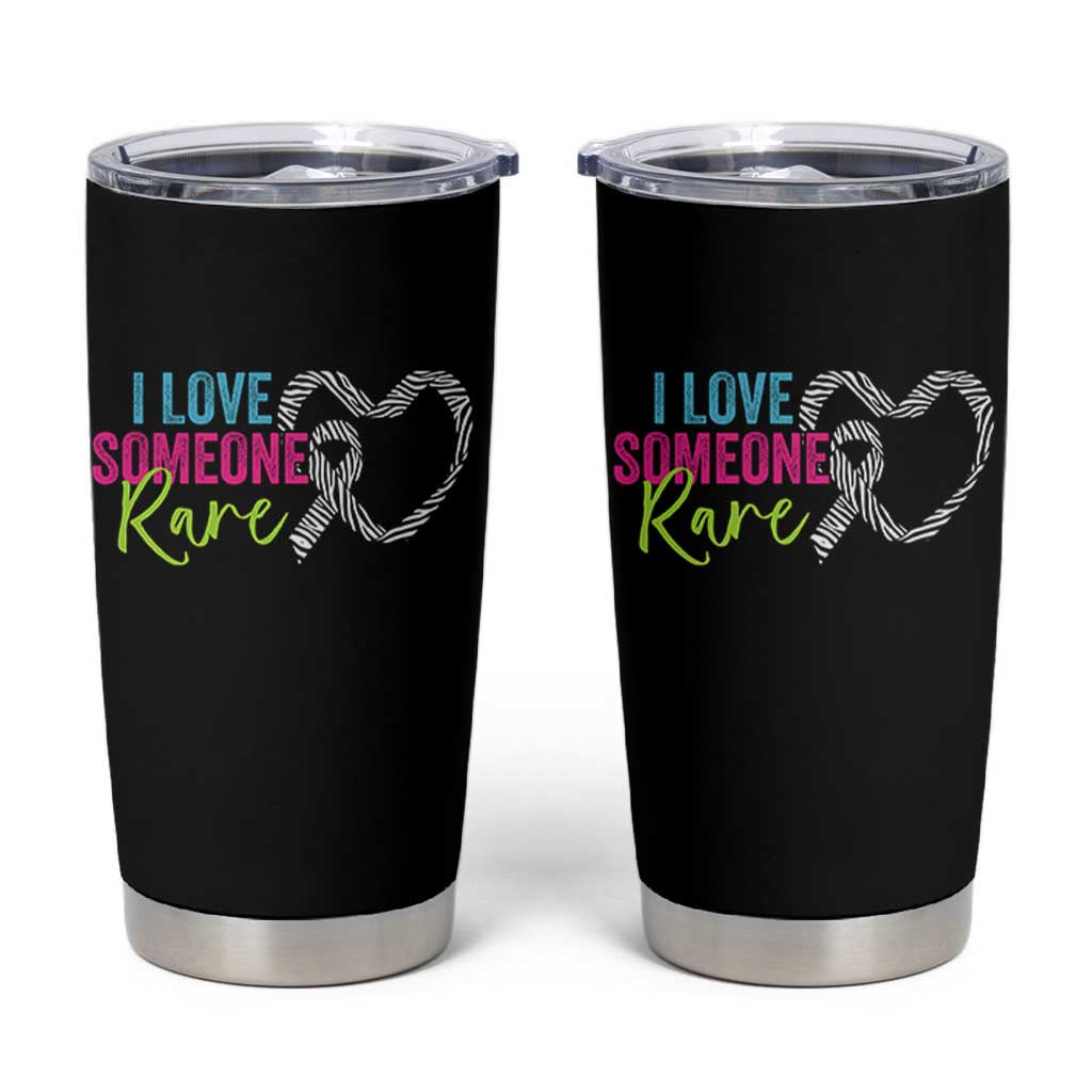 Rare Disease Awareness Tumbler Cup I Love Someone Rare Zebra Ribbon