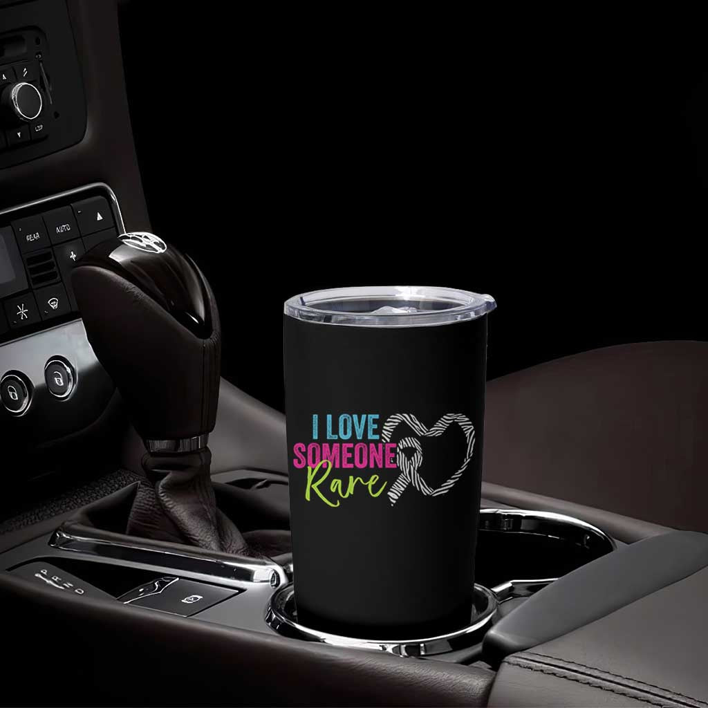 Rare Disease Awareness Tumbler Cup I Love Someone Rare Zebra Ribbon