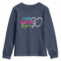 Rare Disease Awareness Youth Sweatshirt I Love Someone Rare Zebra Ribbon